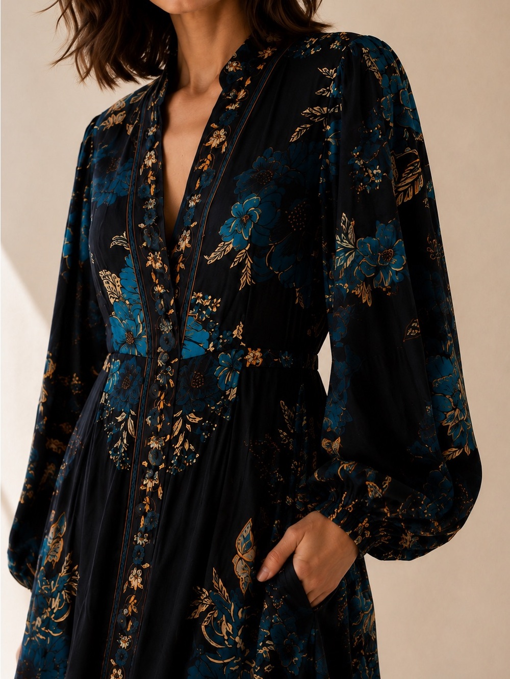 Beautiful ๐ Caroline Constas Floral Tapestry Designer Dress - Picture 2 of 5